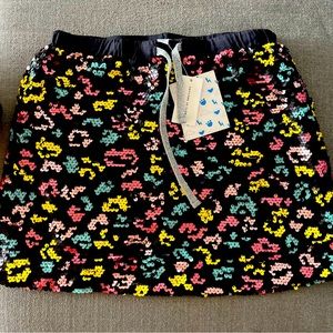 NWT Rockets of Awesome, sequin skirt, size 7 - pink blue black yellow